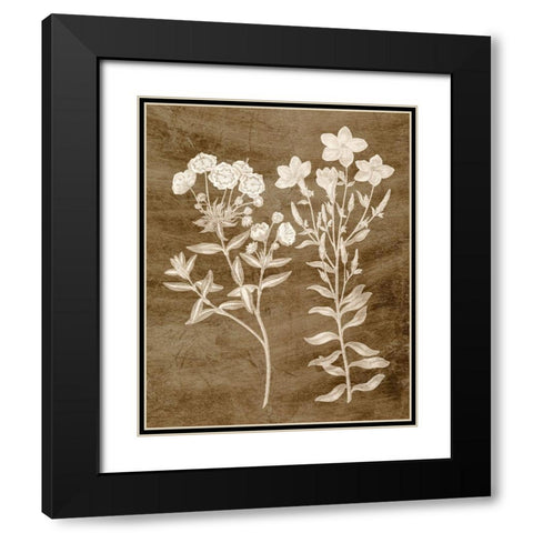 Botanical in Taupe I Black Modern Wood Framed Art Print with Double Matting by Vision Studio