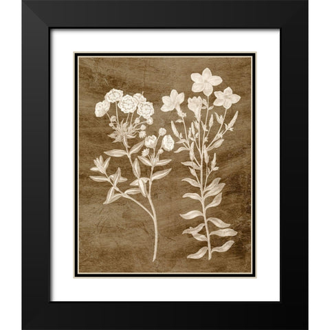 Botanical in Taupe I Black Modern Wood Framed Art Print with Double Matting by Vision Studio