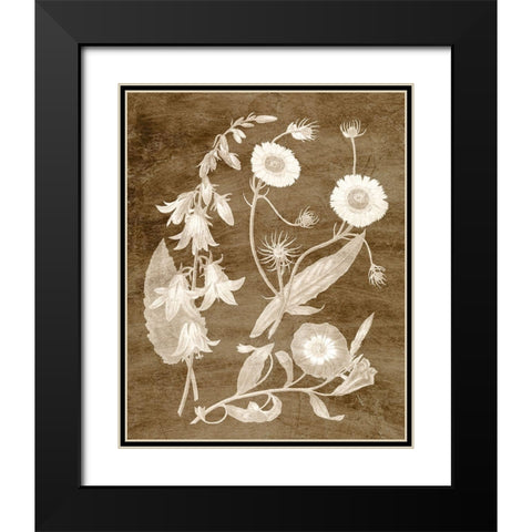 Botanical in Taupe III Black Modern Wood Framed Art Print with Double Matting by Vision Studio