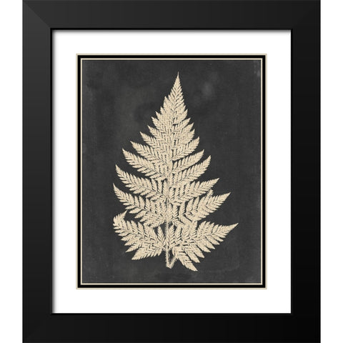 Linen Fern I Black Modern Wood Framed Art Print with Double Matting by Vision Studio