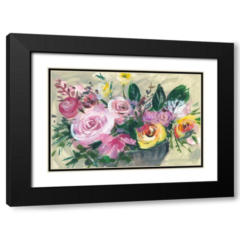 Fleur de Matin I Black Modern Wood Framed Art Print with Double Matting by Wang, Melissa