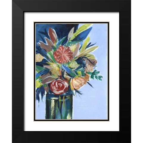 Flowers in a Vase I Black Modern Wood Framed Art Print with Double Matting by Wang, Melissa