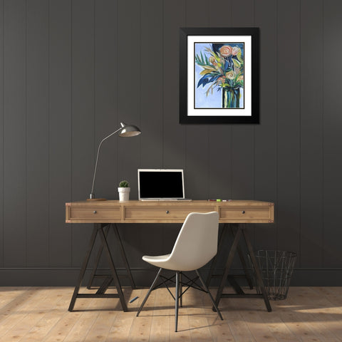 Flowers in a Vase II Black Modern Wood Framed Art Print with Double Matting by Wang, Melissa