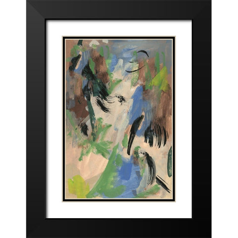 Linen and Blues I Black Modern Wood Framed Art Print with Double Matting by Wang, Melissa
