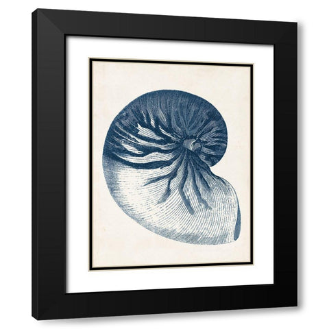 Coastal Collection in Indigo V Black Modern Wood Framed Art Print with Double Matting by Vision Studio