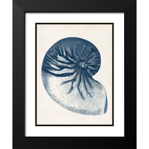 Coastal Collection in Indigo V Black Modern Wood Framed Art Print with Double Matting by Vision Studio