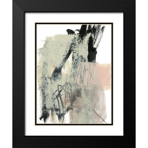 Blush and Black II Black Modern Wood Framed Art Print with Double Matting by Goldberger, Jennifer