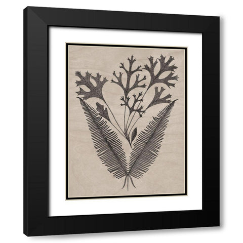 Eloquent Leaves IV Black Modern Wood Framed Art Print with Double Matting by Vision Studio