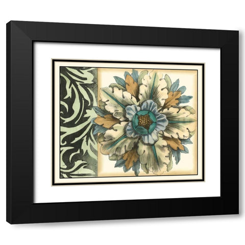 Panelled Rosette II Black Modern Wood Framed Art Print with Double Matting by Goldberger, Jennifer