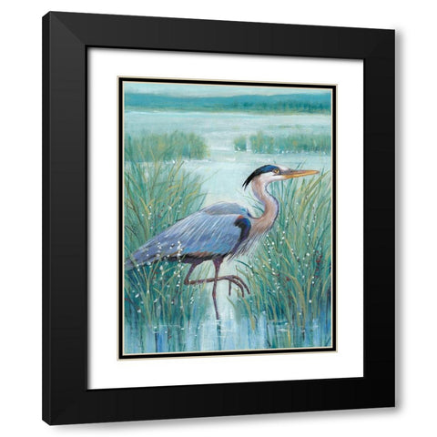 Wetland Heron I Black Modern Wood Framed Art Print with Double Matting by OToole, Tim