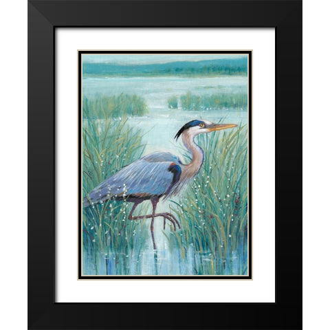 Wetland Heron I Black Modern Wood Framed Art Print with Double Matting by OToole, Tim