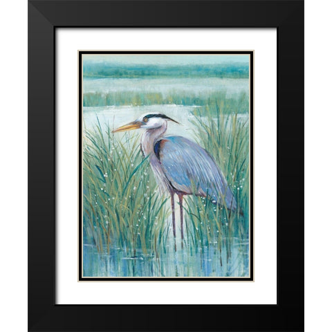 Wetland Heron II Black Modern Wood Framed Art Print with Double Matting by OToole, Tim