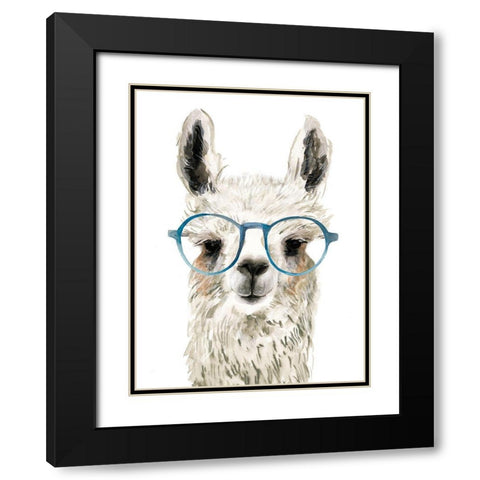 Hip Llama II Black Modern Wood Framed Art Print with Double Matting by Borges, Victoria