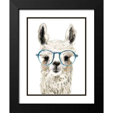 Hip Llama II Black Modern Wood Framed Art Print with Double Matting by Borges, Victoria