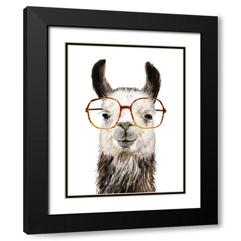 Hip Llama III Black Modern Wood Framed Art Print with Double Matting by Borges, Victoria