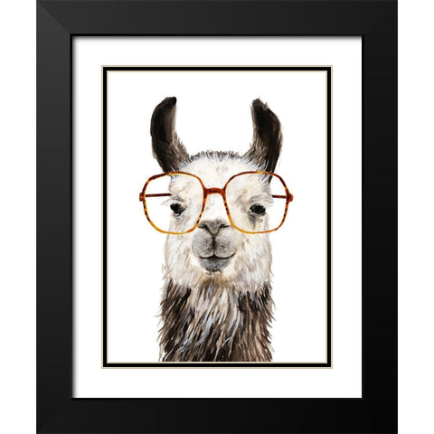 Hip Llama III Black Modern Wood Framed Art Print with Double Matting by Borges, Victoria