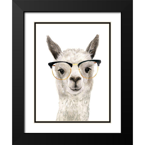 Hip Llama IV Black Modern Wood Framed Art Print with Double Matting by Borges, Victoria