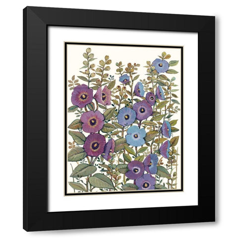 Hollyhocks in Bloom I Black Modern Wood Framed Art Print with Double Matting by OToole, Tim