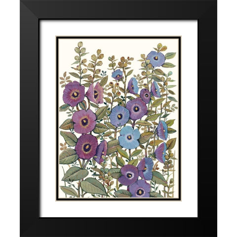 Hollyhocks in Bloom I Black Modern Wood Framed Art Print with Double Matting by OToole, Tim