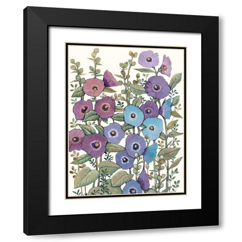 Hollyhocks in Bloom II Black Modern Wood Framed Art Print with Double Matting by OToole, Tim