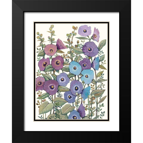 Hollyhocks in Bloom II Black Modern Wood Framed Art Print with Double Matting by OToole, Tim