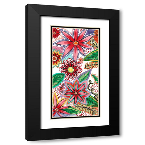 Flowering Garden Whimsy II Black Modern Wood Framed Art Print with Double Matting by Moore, Regina