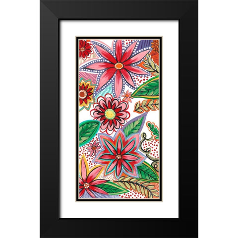 Flowering Garden Whimsy II Black Modern Wood Framed Art Print with Double Matting by Moore, Regina
