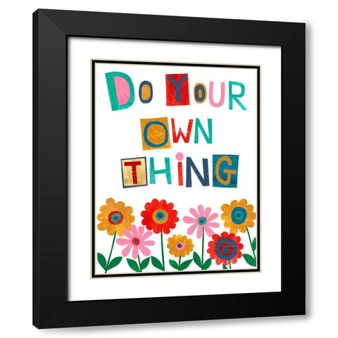 Positive Power II Black Modern Wood Framed Art Print with Double Matting by Moore, Regina