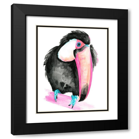 Technicolor Toucan I Black Modern Wood Framed Art Print with Double Matting by Parker, Jennifer Paxton
