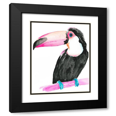 Technicolor Toucan II Black Modern Wood Framed Art Print with Double Matting by Parker, Jennifer Paxton