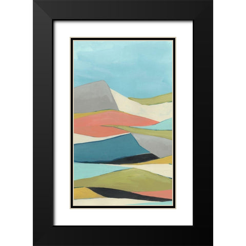 Geoscape I Black Modern Wood Framed Art Print with Double Matting by Vess, June Erica