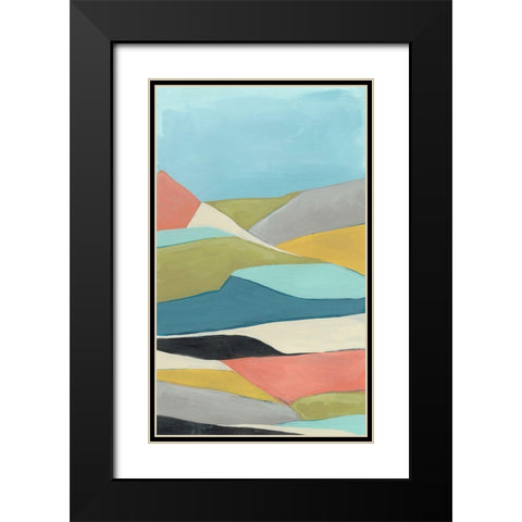 Geoscape II Black Modern Wood Framed Art Print with Double Matting by Vess, June Erica