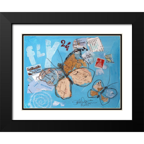 Fly II Black Modern Wood Framed Art Print with Double Matting by St. Hilaire, Elizabeth