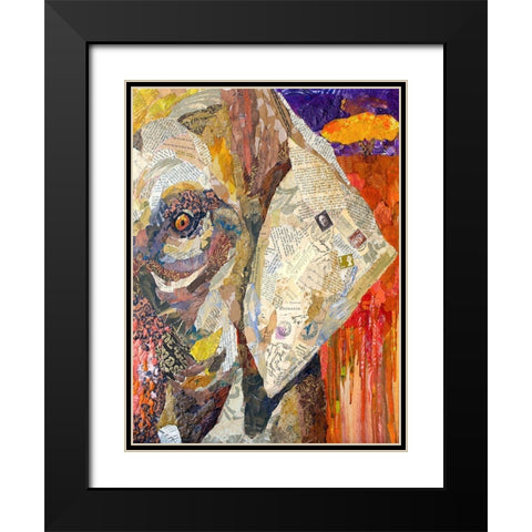 Africa on Collage I Black Modern Wood Framed Art Print with Double Matting by St. Hilaire, Elizabeth