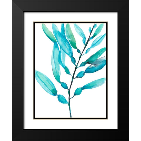 Watercolor Kelp I Black Modern Wood Framed Art Print with Double Matting by Goldberger, Jennifer