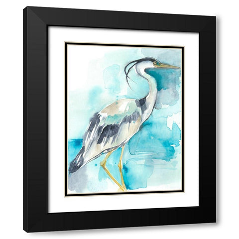 Heron Splash I Black Modern Wood Framed Art Print with Double Matting by Goldberger, Jennifer