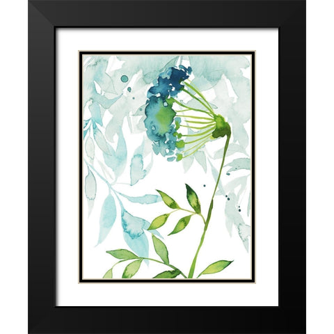 Flower and Leaf Layers I Black Modern Wood Framed Art Print with Double Matting by Popp, Grace