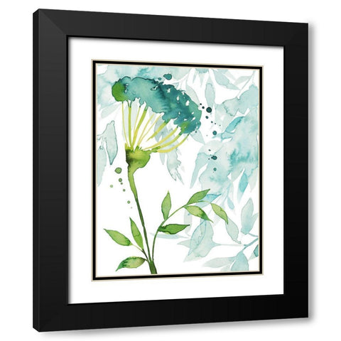 Flower and Leaf Layers II Black Modern Wood Framed Art Print with Double Matting by Popp, Grace