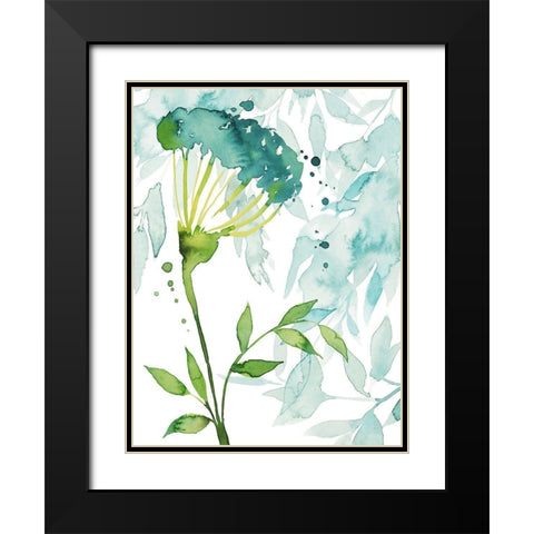 Flower and Leaf Layers II Black Modern Wood Framed Art Print with Double Matting by Popp, Grace