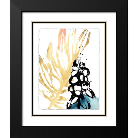 Tropical Moderne II Black Modern Wood Framed Art Print with Double Matting by Vess, June Erica