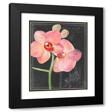 Chalkboard Flower I Black Modern Wood Framed Art Print with Double Matting by Parker, Jennifer Paxton