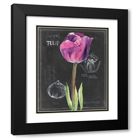 Chalkboard Flower IV Black Modern Wood Framed Art Print with Double Matting by Parker, Jennifer Paxton