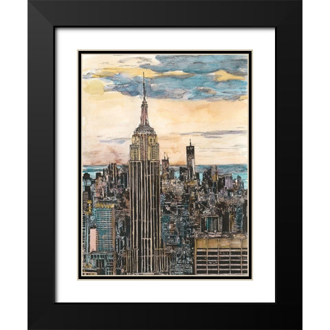 US Cityscape-NYC Black Modern Wood Framed Art Print with Double Matting by Wang, Melissa