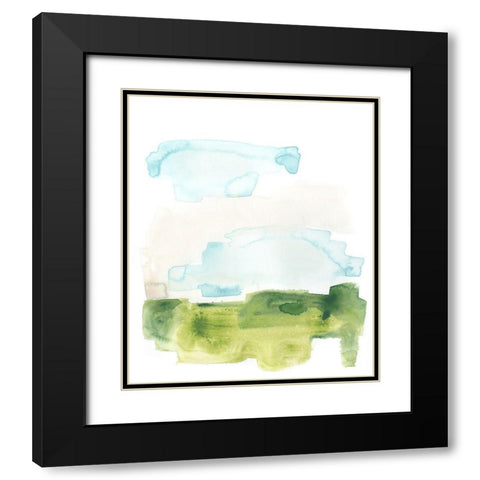 Liquid Valley III Black Modern Wood Framed Art Print with Double Matting by Vess, June Erica