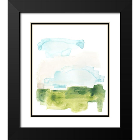 Liquid Valley III Black Modern Wood Framed Art Print with Double Matting by Vess, June Erica