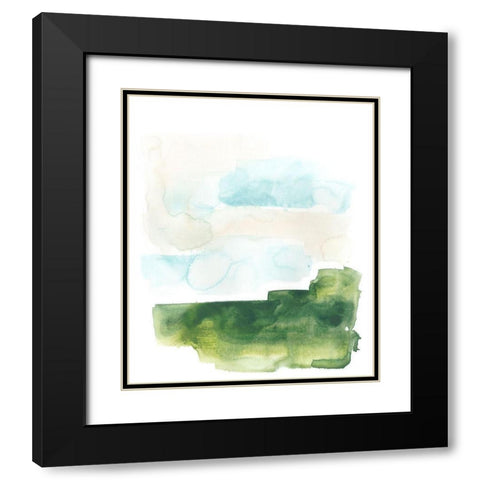 Liquid Valley IV Black Modern Wood Framed Art Print with Double Matting by Vess, June Erica