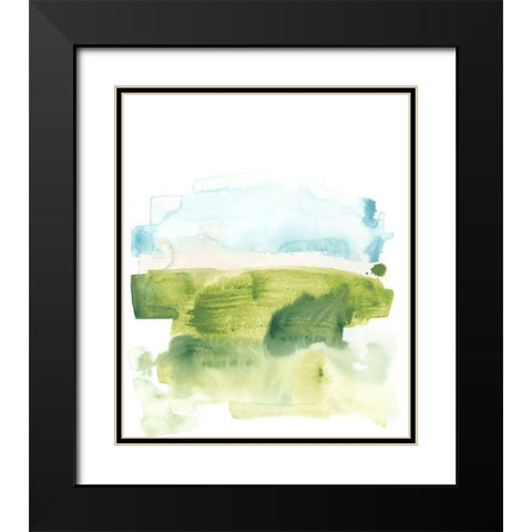 Liquid Valley V Black Modern Wood Framed Art Print with Double Matting by Vess, June Erica