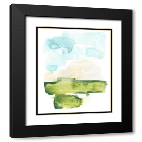 Liquid Valley VII Black Modern Wood Framed Art Print with Double Matting by Vess, June Erica