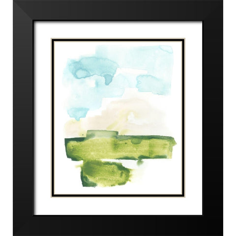 Liquid Valley VII Black Modern Wood Framed Art Print with Double Matting by Vess, June Erica
