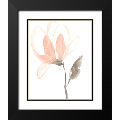 Blush Petals I Black Modern Wood Framed Art Print with Double Matting by Goldberger, Jennifer